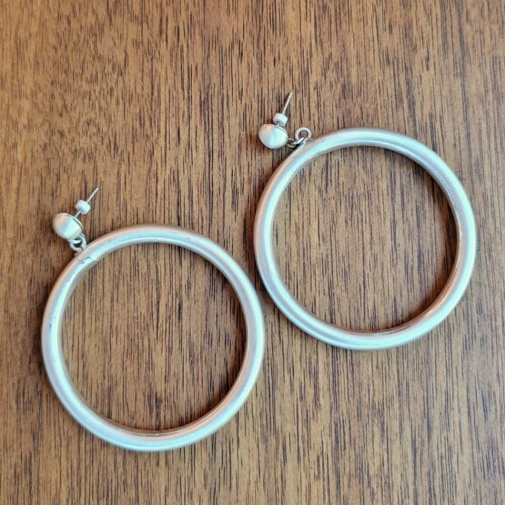 Silver tone earrings